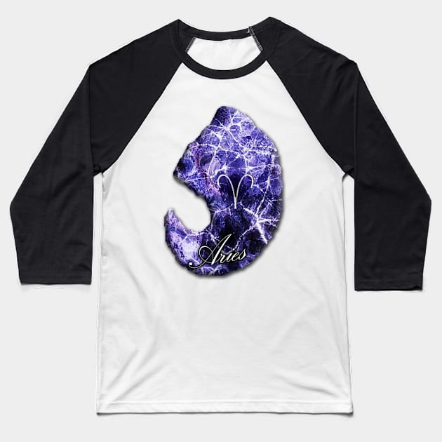 Zodiac Stone - Aries Baseball T-Shirt by MrDevil